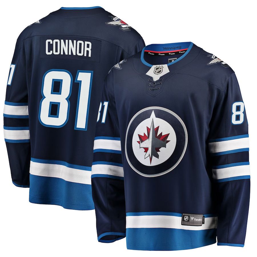 Men Winnipeg Jets #81 Kyle Connor Fanatics Branded Navy Breakaway Replica NHL Jersey
